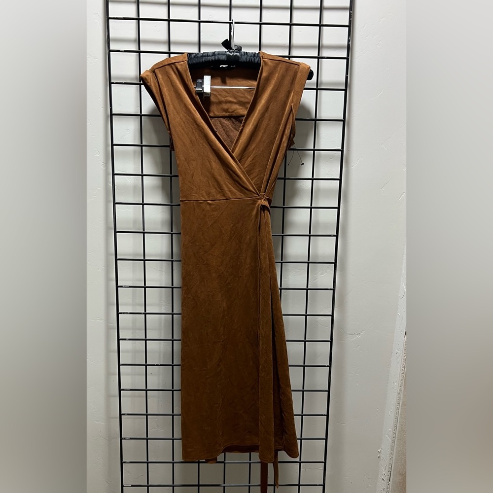 Banana republic suede brown wrap dress 0